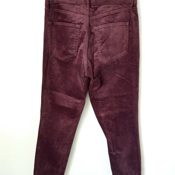 NWOT Ann Taylor LOFT Velvet Skinny Pants- Wine Velvet, Sz 8 - Picture 3 of 4